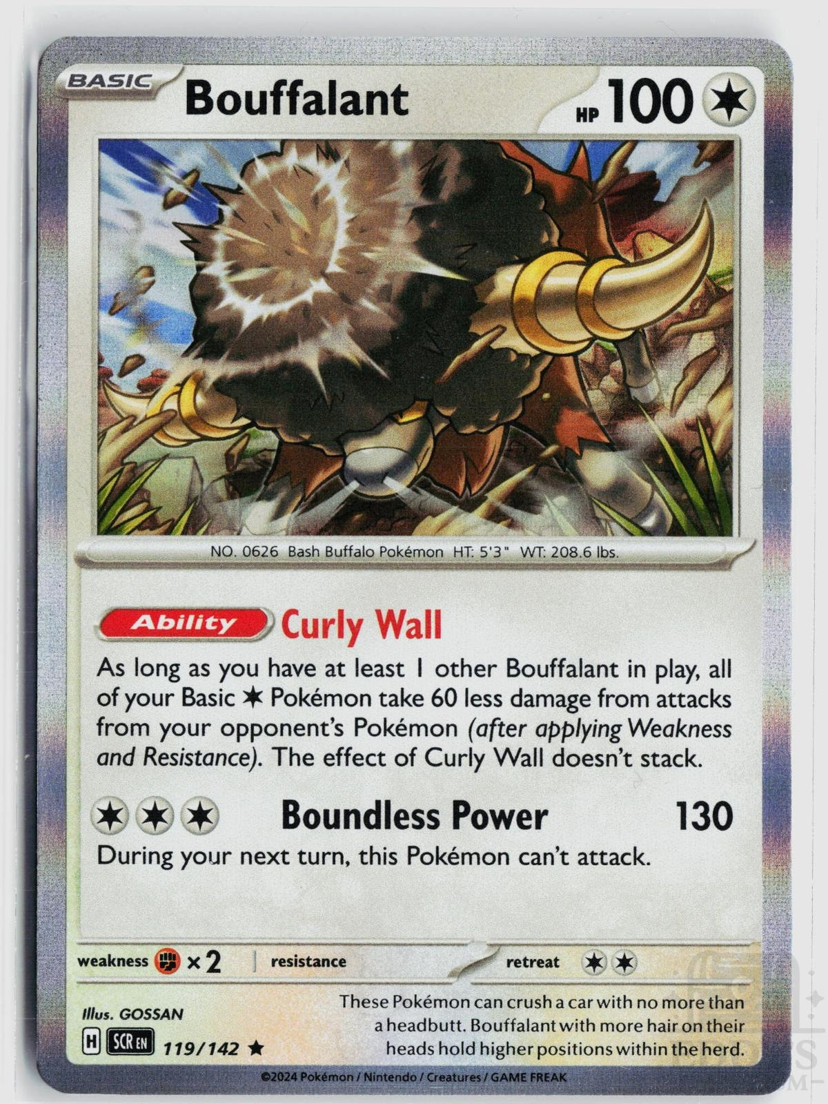 Bouffalant 119/142 Stellar Crown Pokemon Holo Rare NM