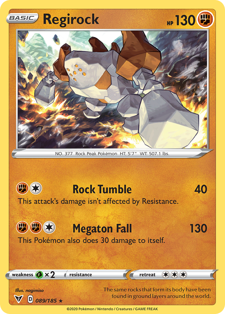 Regirock 089/185 Vivid Voltage Pokemon Holo Rare NM