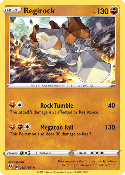 Regirock 089/185 Vivid Voltage Pokemon Holo Rare NM