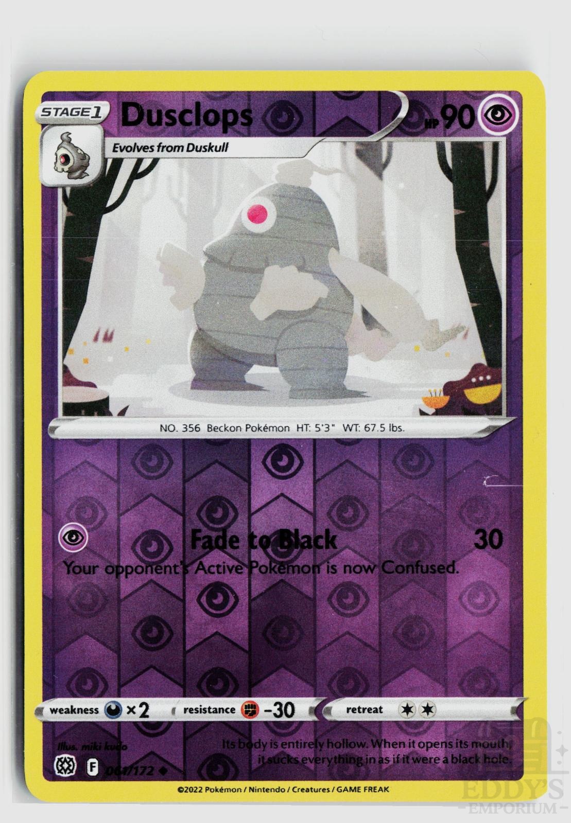 Dusclops 061/172 Brilliant Stars Pokemon Reverse Holo Uncommon NM