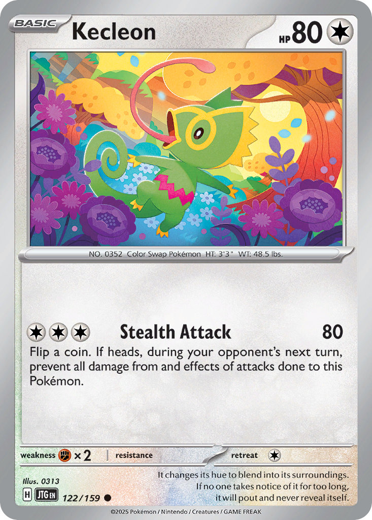 Kecleon 122/159 Journey Together Pokemon Reverse Holo Common NM