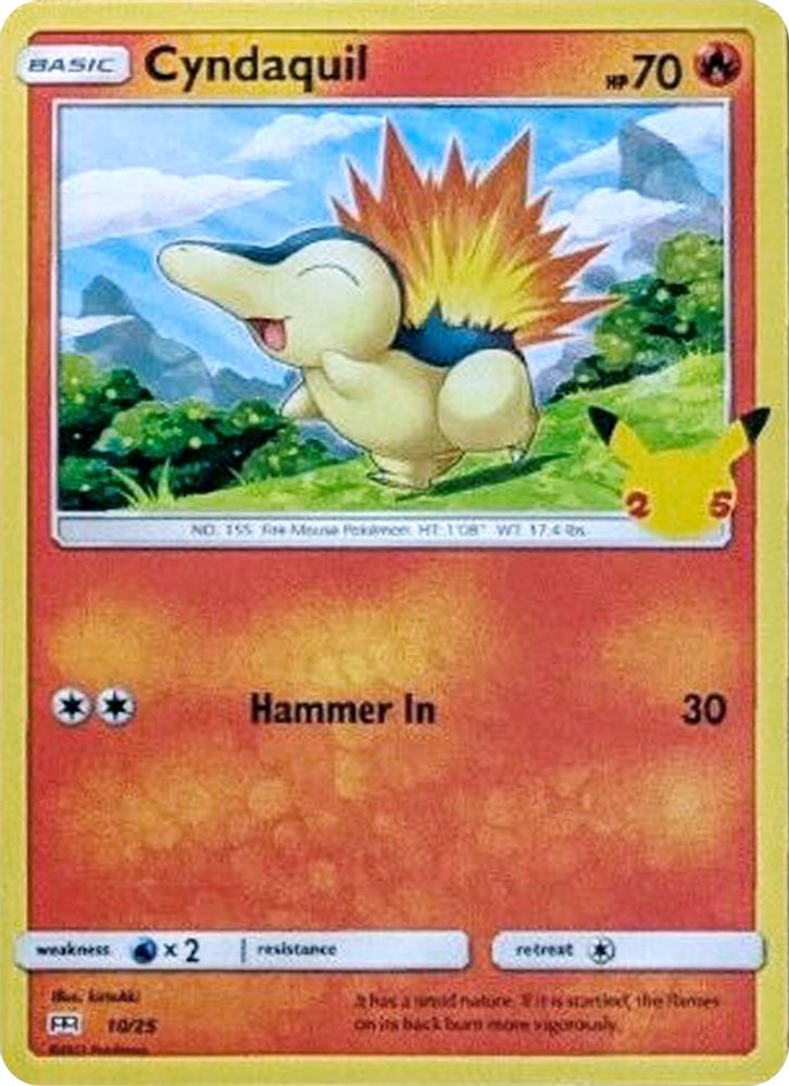 Cyndaquil 010/025 McDonald's 25th Anniversary Promos Pokemon Holo Promo