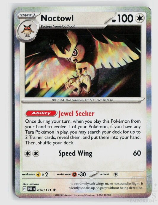 Noctowl 078/131 Prismatic Evolutions Pokemon Holo