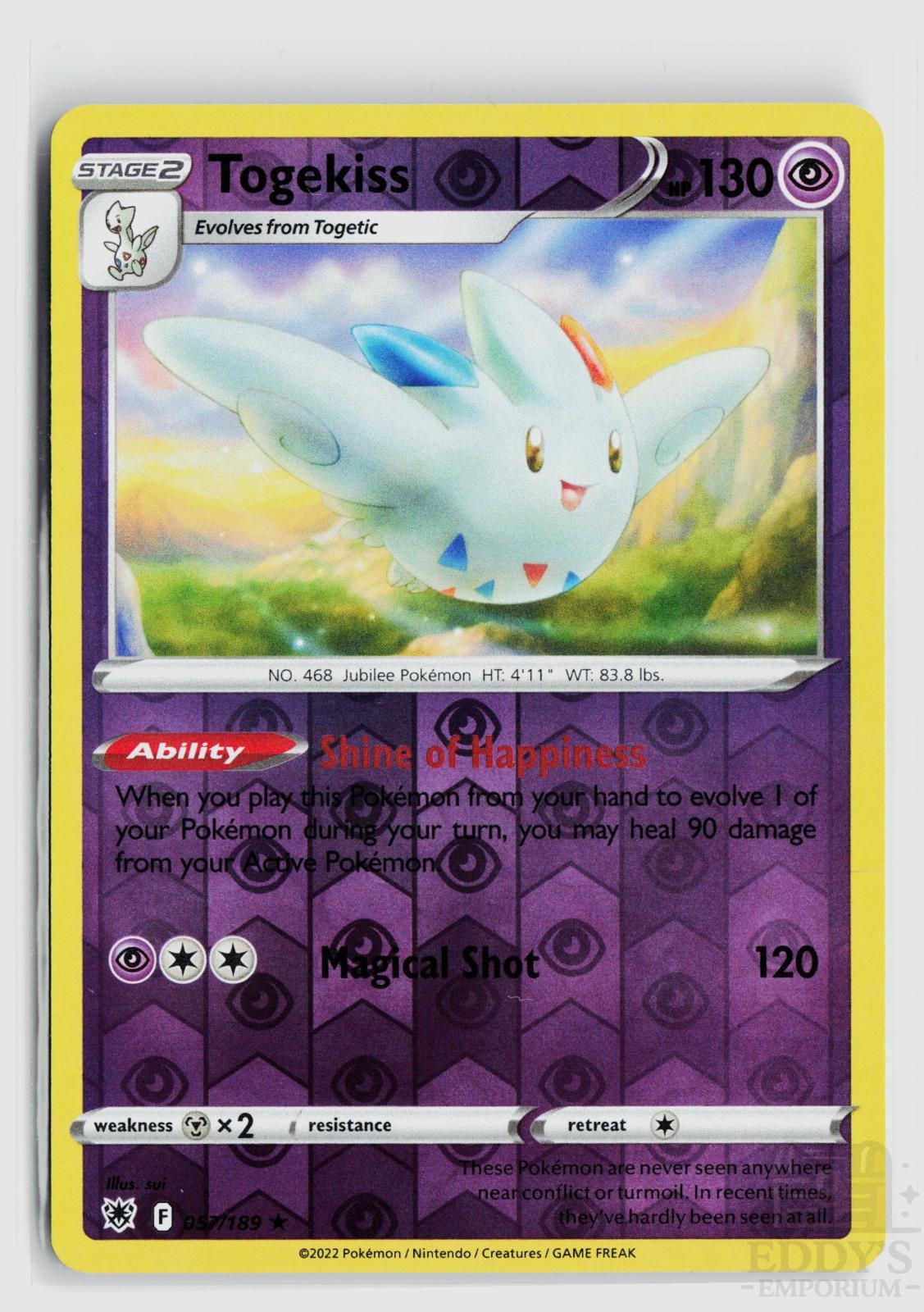 Togekiss 057/189 Astral Radiance Pokemon Reverse Holo Rare NM