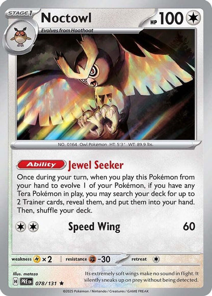 Noctowl 078/131 Prismatic Evolutions Pokemon Holo