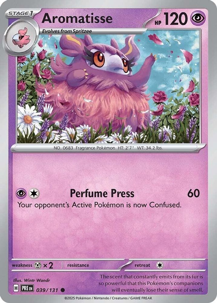 Aromatisse 039/131 Prismatic Evolutions Pokemon Reverse Holo Common NM