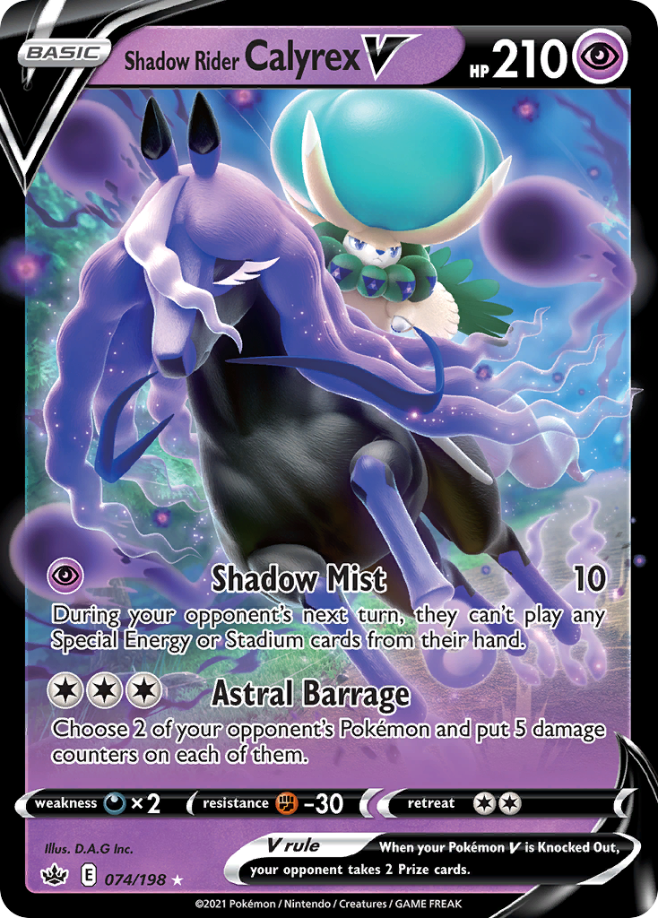 Shadow Rider Calyrex V 074/198 Chilling Reign Pokemon Holo V Rare
