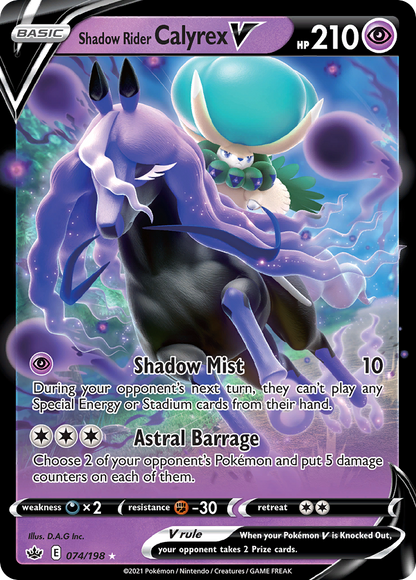 Shadow Rider Calyrex V 074/198 Chilling Reign Pokemon Holo V Rare
