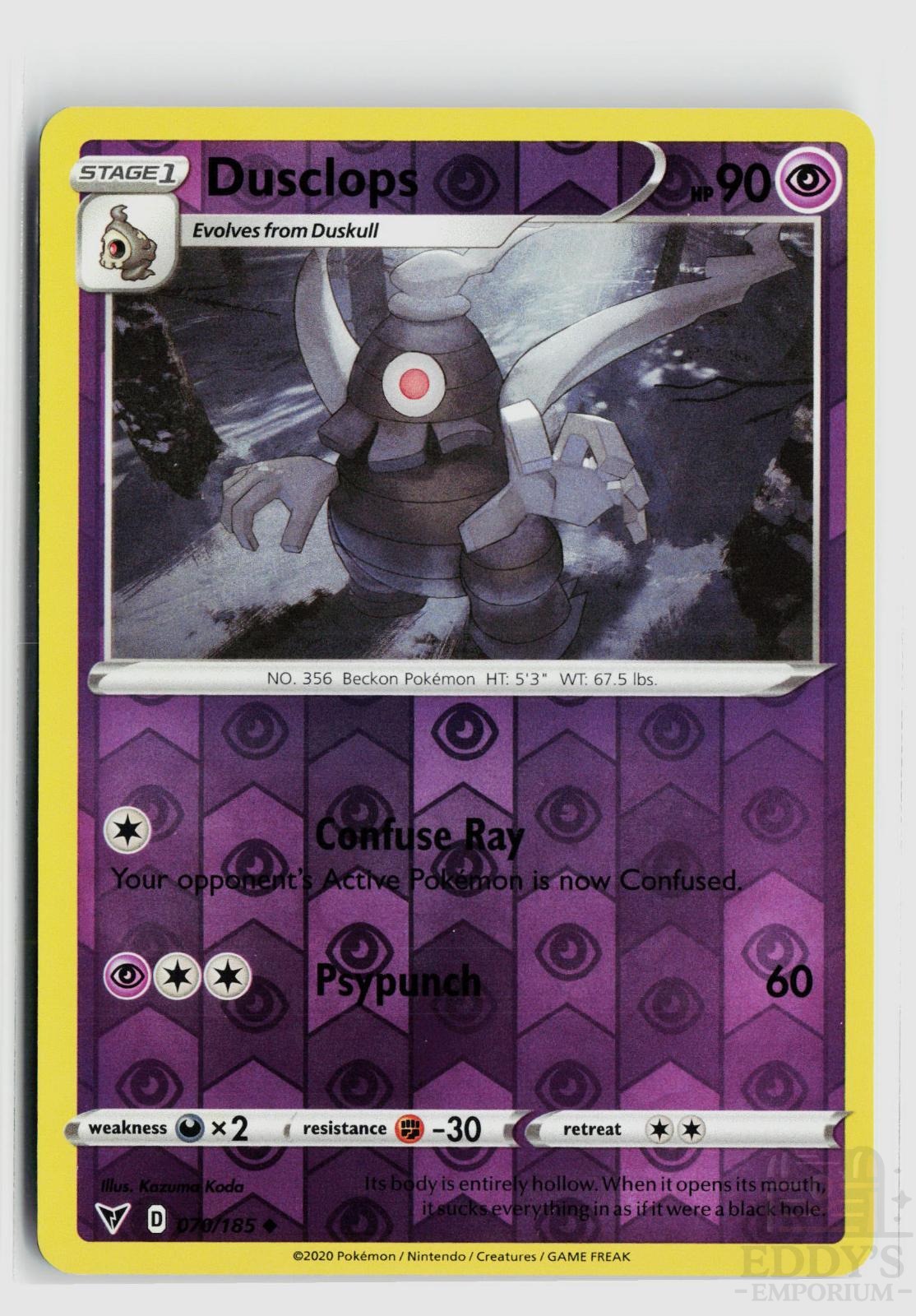 Dusclops 070/185 Vivid Voltage Pokemon Reverse Holo Uncommon NM