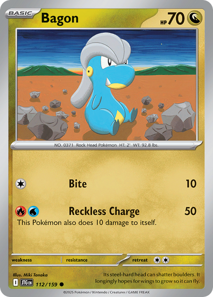 Bagon 112/159 Journey Together Pokemon Reverse Holo