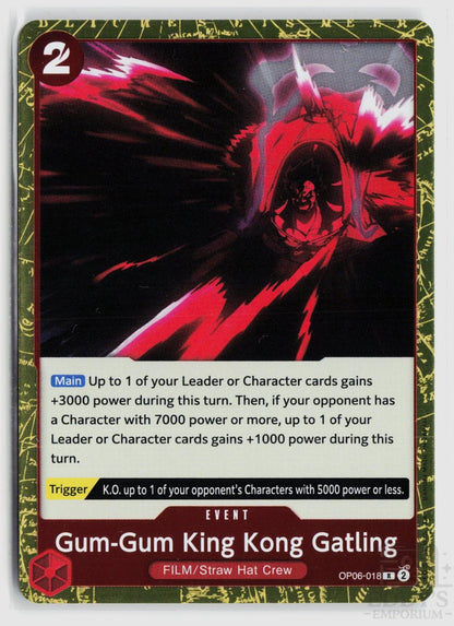 Gum-Gum King Kong Gatling OP06-018 Wings of the Captain One Piece Foil Rare
