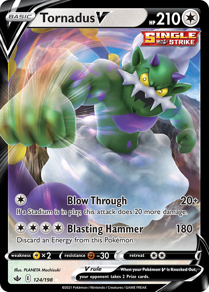 Tornadus V 124/198 Chilling Reign Pokemon Holo V Rare