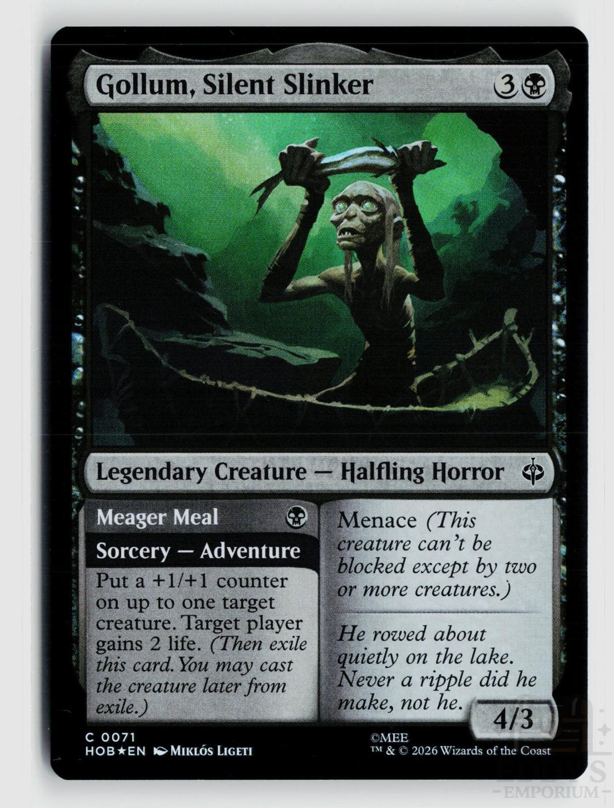 Gollum, Silent Slinker 71 The Hobbit Magic: The Gathering Foil Common