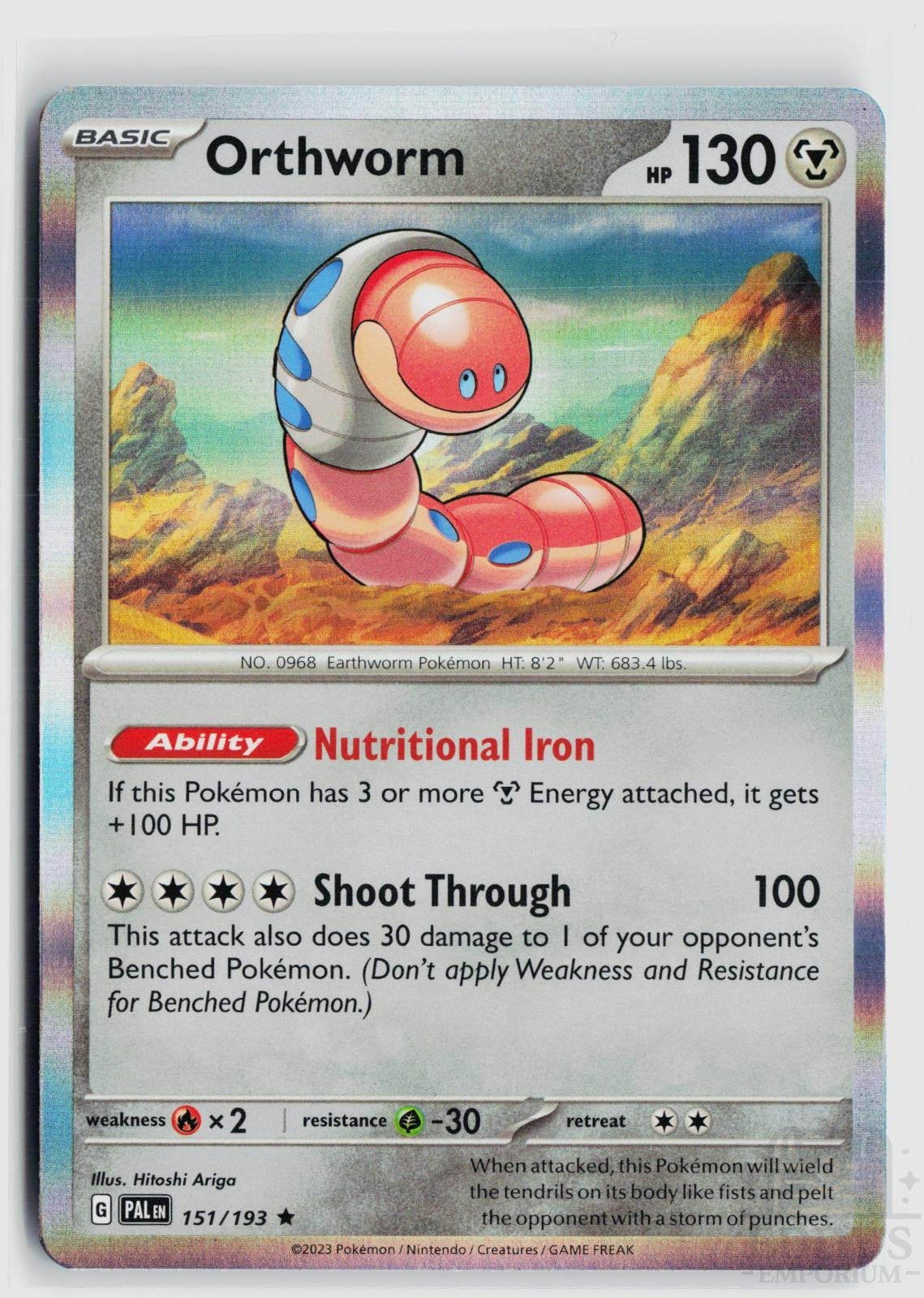 Orthworm 151/193 Paldea Evolved Pokemon Holo Rare NM