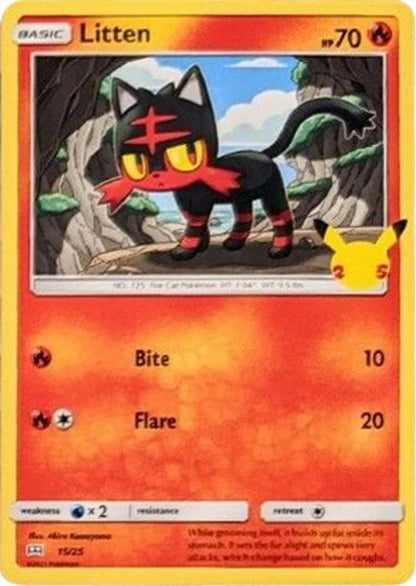 Litten 015/025 McDonald's 25th Anniversary Promos Pokemon Holo Promo
