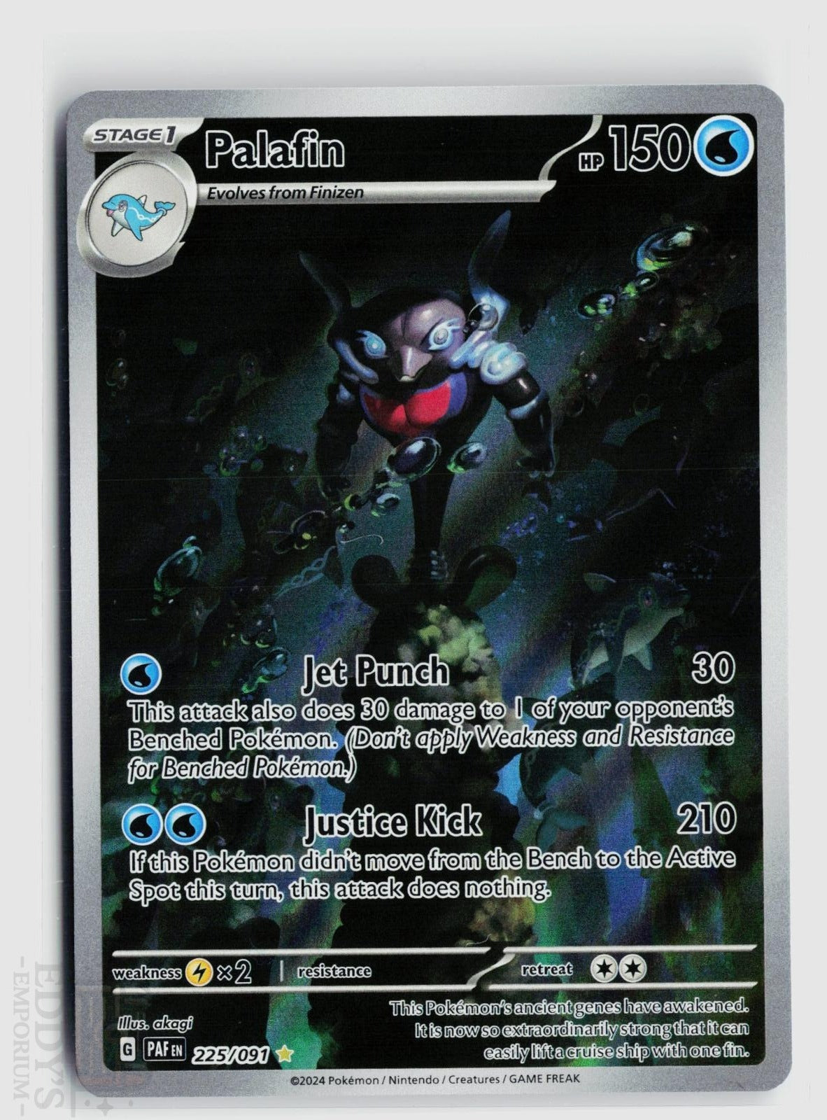 Palafin 225/091 Paldean Fates Pokemon Holo Illustration Rare