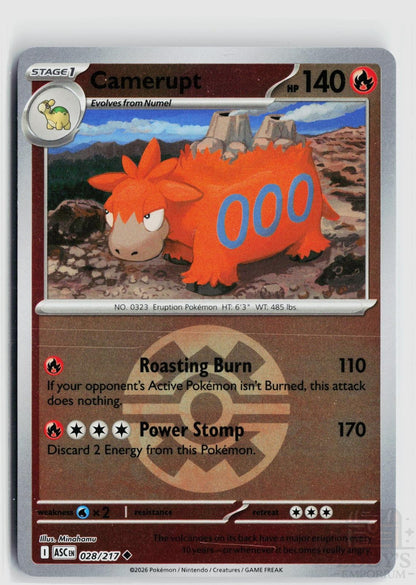 Camerupt (Quick Ball) 028/217 Ascended Heroes Pokemon Reverse Holo Uncommon NM