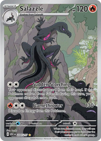 Salazzle 224/217 Ascended Heroes Pokemon Holo Illustration Rare