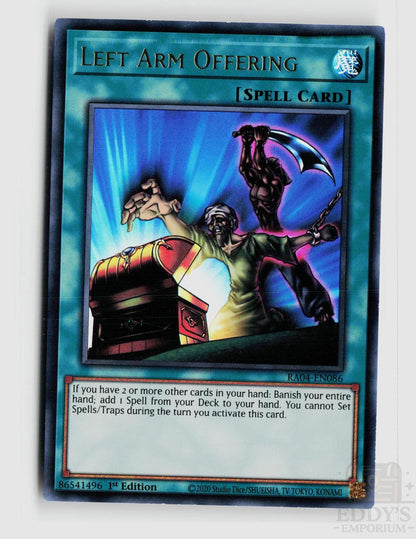 Left Arm Offering (UR) RA04-EN086 Quarter Century Stampede Yu-Gi-Oh 1st Edition NM