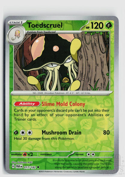 Toedscruel 017/182 Paradox Rift Pokemon Reverse Holo Uncommon NM
