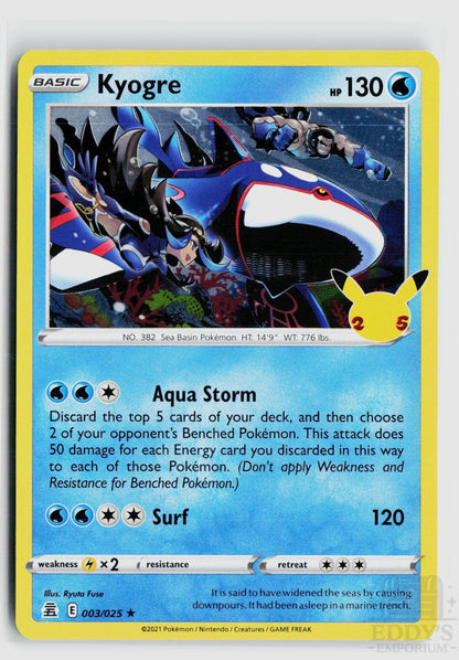Kyogre 003/025 Celebrations Pokemon Holo