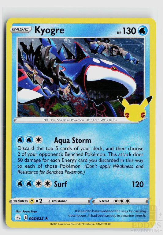 Kyogre 003/025 Celebrations Pokemon Holo
