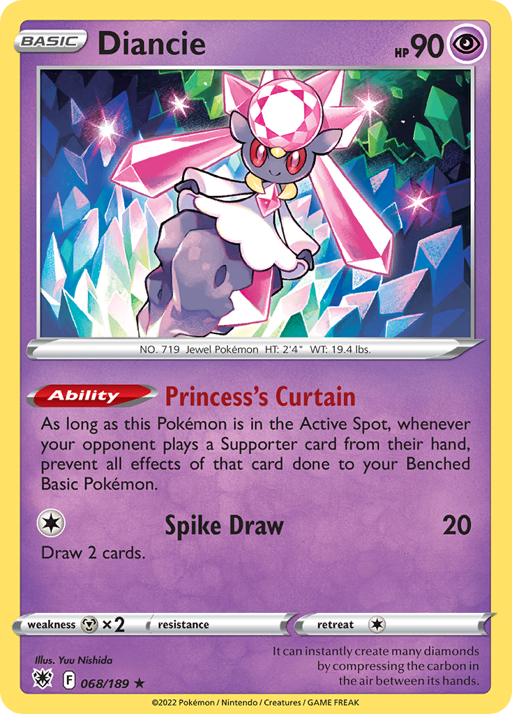 Diancie 068/189 Astral Radiance Pokemon Holo Rare NM