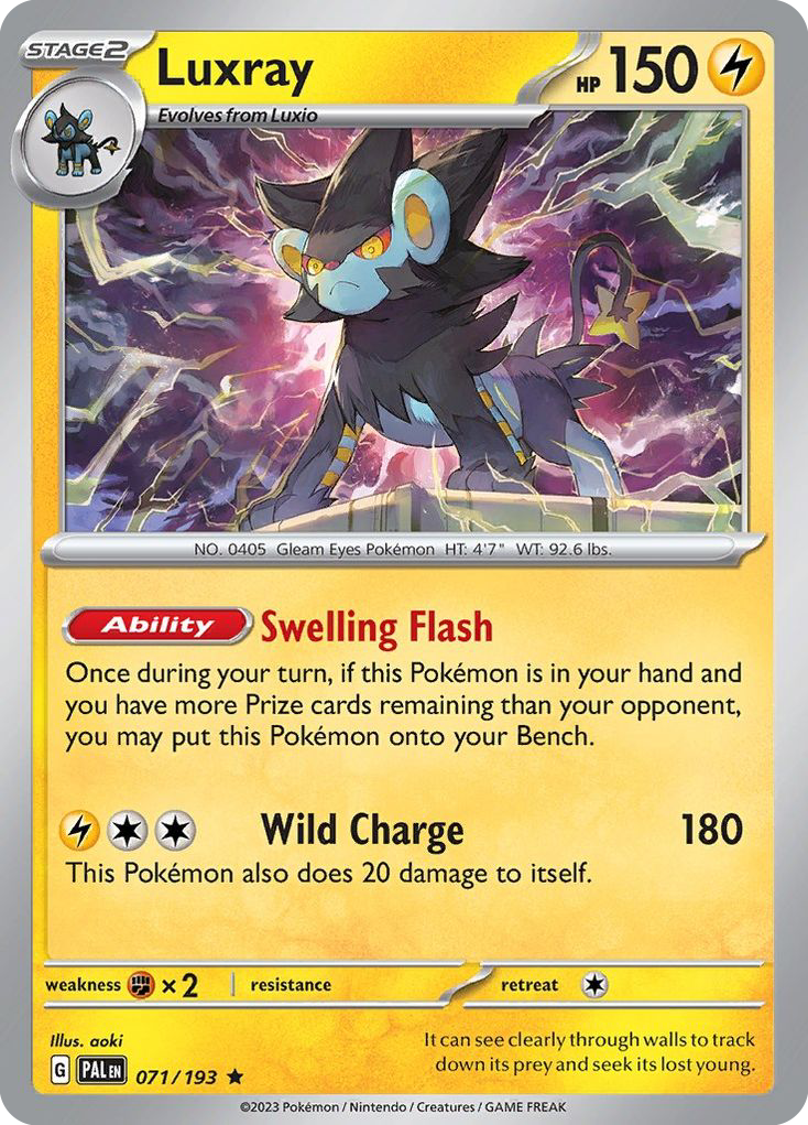 Luxray 071/193 Paldea Evolved Pokemon Reverse Holo Rare NM