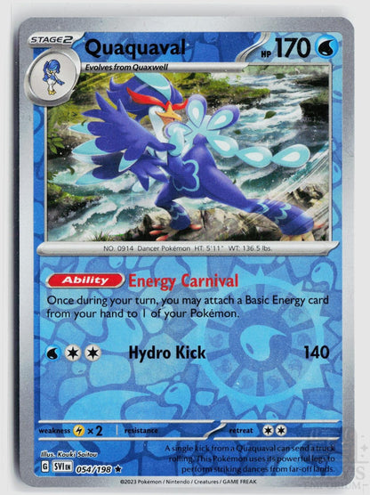 Quaquaval 054/198 Scarlet & Violet Pokemon Reverse Holo Rare NM