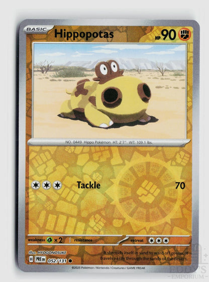Hippopotas 052/131 Prismatic Evolutions Pokemon Reverse Holo Common NM