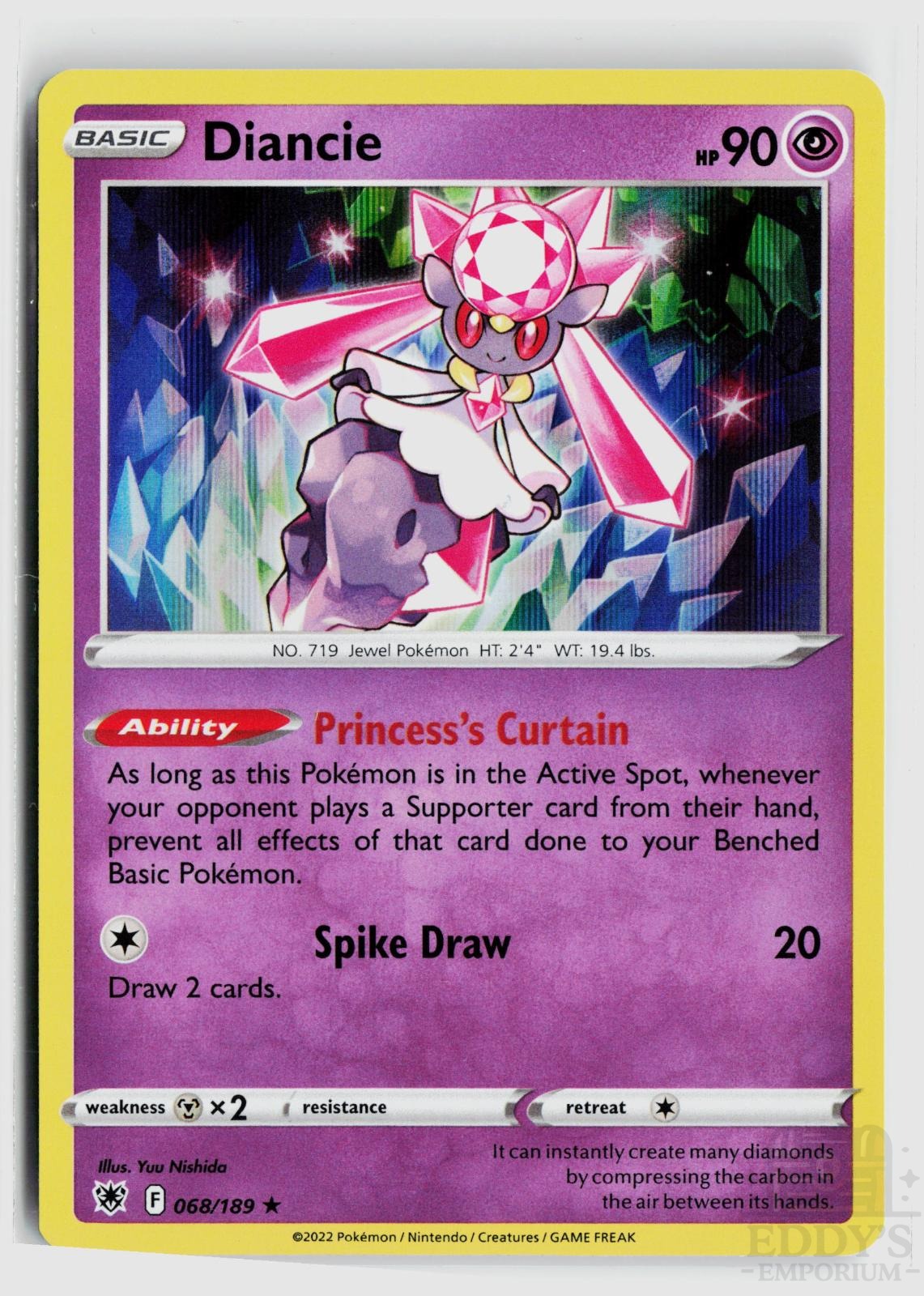 Diancie 068/189 Astral Radiance Pokemon Holo Rare NM