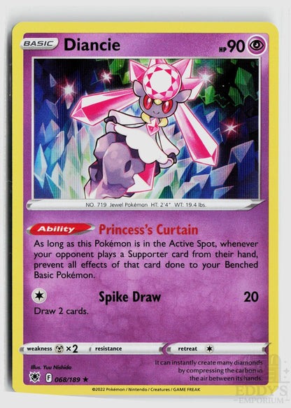 Diancie 068/189 Astral Radiance Pokemon Holo Rare NM