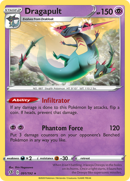 Dragapult 091/192 Rebel Clash Pokemon Holo Rare NM