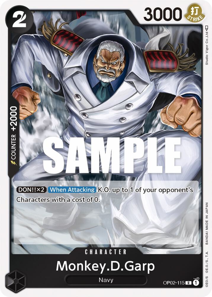 Monkey.D.Garp (115) OP02-115 Paramount War One Piece Foil Rare