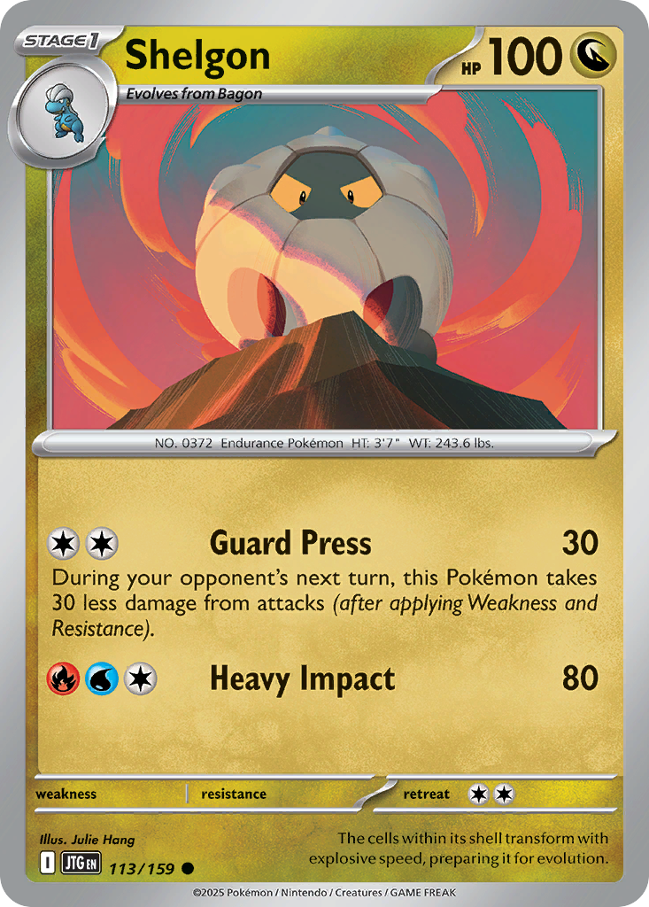 Shelgon 113/159 Journey Together Pokemon Reverse Holo Common NM