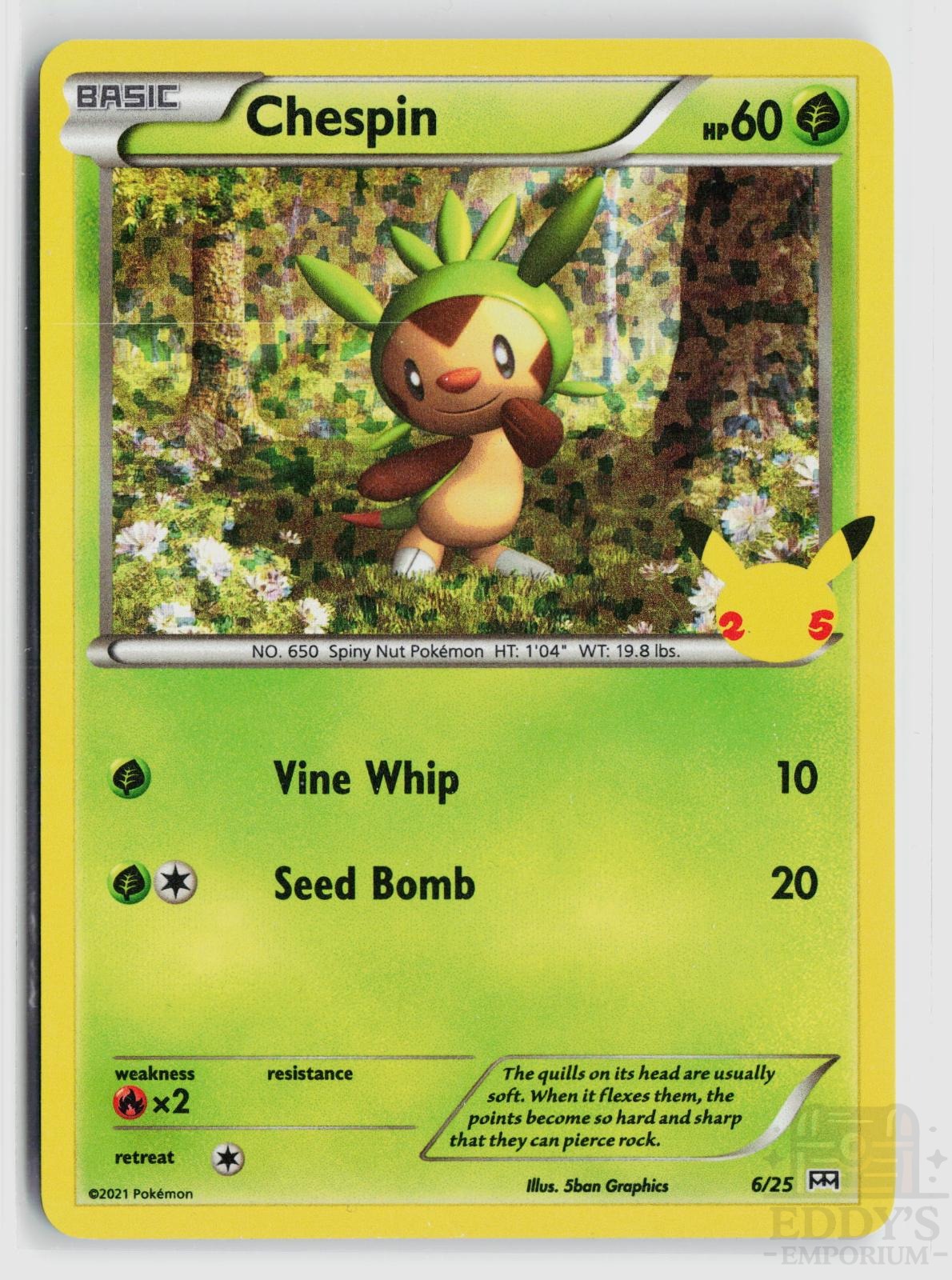 Chespin 006/025 McDonald's 25th Anniversary Promos Pokemon Holo Promo