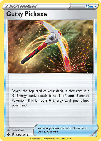 Gutsy Pickaxe 145/189 Astral Radiance Pokemon Reverse Holo Uncommon NM