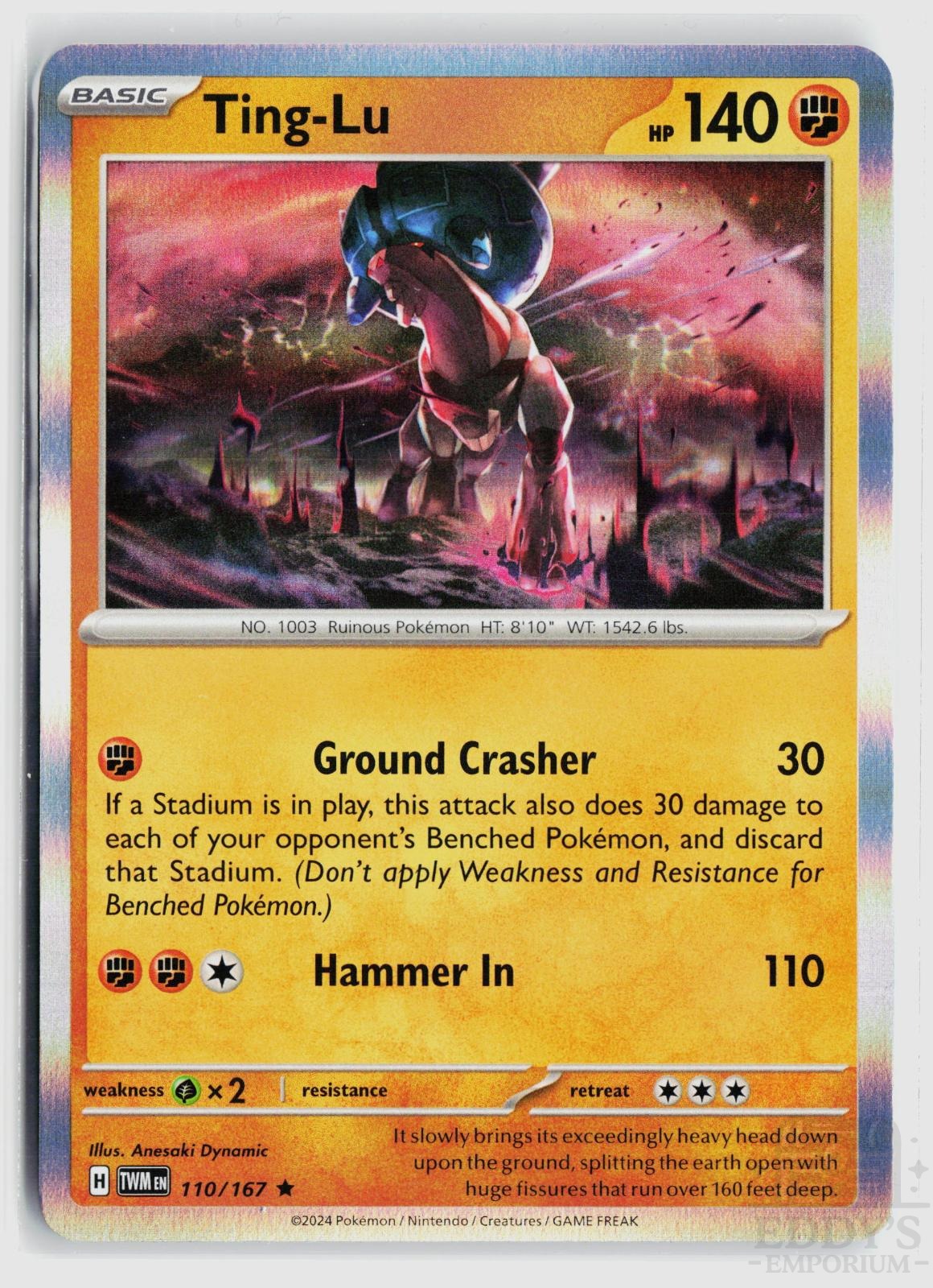 Ting-Lu 110/167 Twilight Masquerade Pokemon Holo Rare NM
