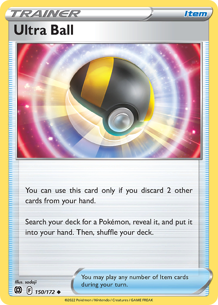 Ultra Ball 150/172 Brilliant Stars Pokemon Reverse Holo Uncommon NM