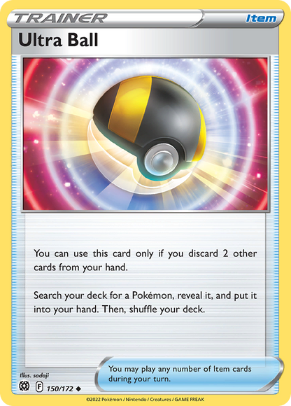 Ultra Ball 150/172 Brilliant Stars Pokemon Reverse Holo Uncommon NM