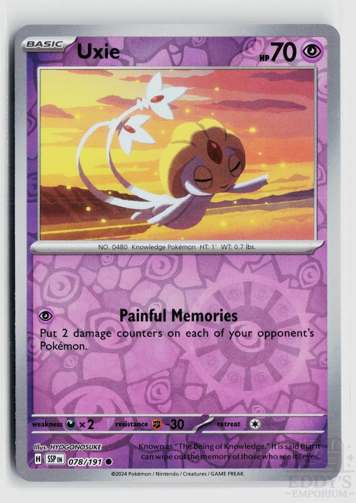 Uxie 078/191 Surging Sparks Pokemon Reverse Holo Common NM