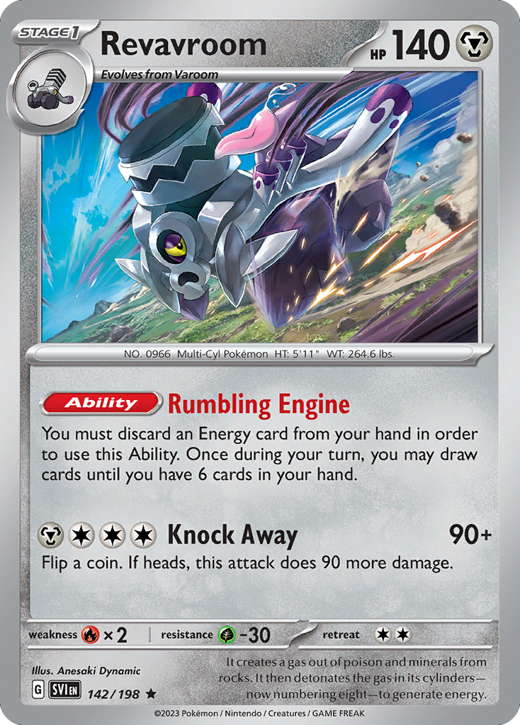 Revavroom 142/198 Scarlet & Violet Pokemon Reverse Holo Rare NM