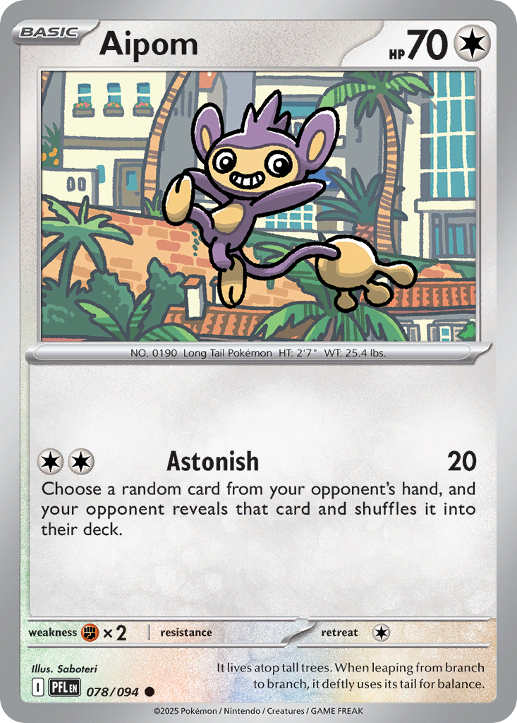 Aipom 078/094 Phantasmal Flames Pokemon Reverse Holo
