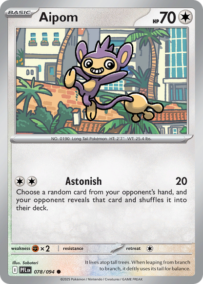 Aipom 078/094 Phantasmal Flames Pokemon Reverse Holo