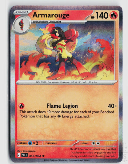 Armarouge 012/084 Pitch Black Pokemon Holo Rare NM