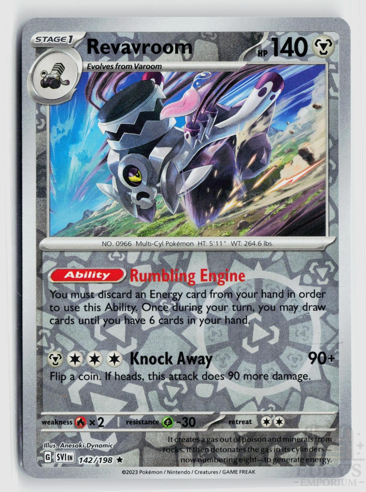Revavroom 142/198 Scarlet & Violet Pokemon Reverse Holo Rare NM