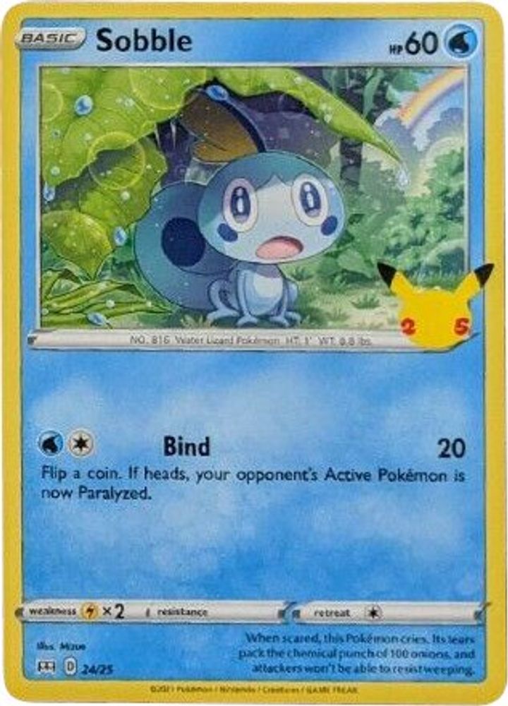Sobble 024/025 McDonald's 25th Anniversary Promos Pokemon Holo Promo