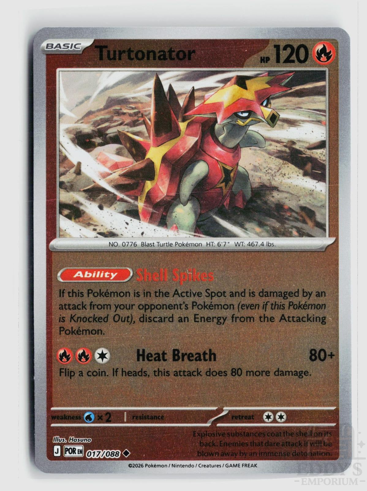 Turtonator 017/088 Perfect Order Pokemon Reverse Holo