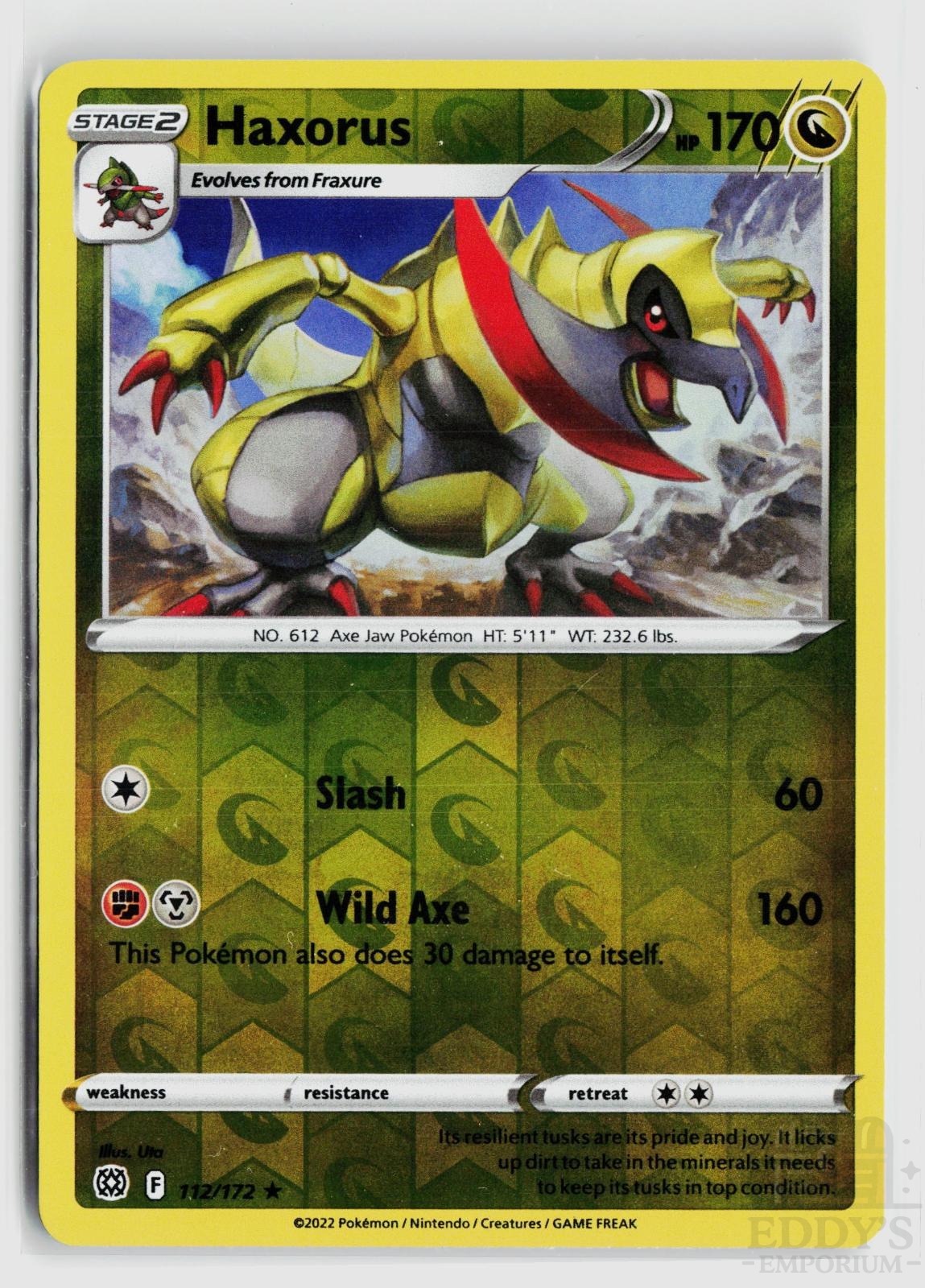 Haxorus 112/172 Brilliant Stars Pokemon Reverse Holo Rare NM