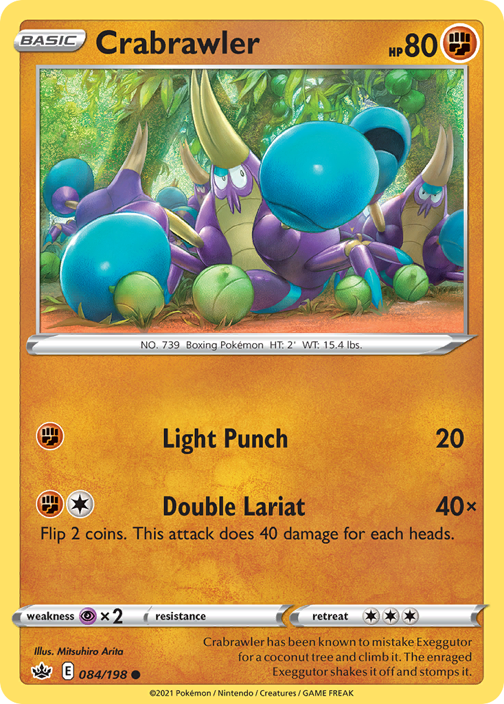 Crabrawler 084/198 Chilling Reign Pokemon Reverse Holo
